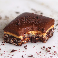 Healthy Triple-Decker Chocolate Peanut Butter Fudge