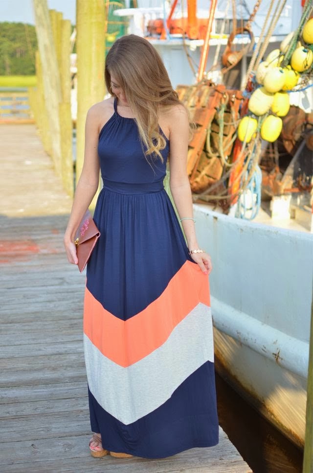 Orange and blue maxi dress Dress is Full and flattering, Look good & feel great with the dress Annabelle Women's V Neck Short Sleeve Split Long Maxi Dresses with Pockets by Annabelle.