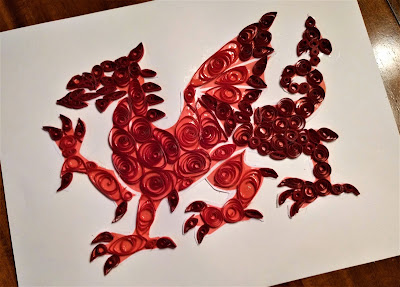 Wales Flag dragon (paper quilled)