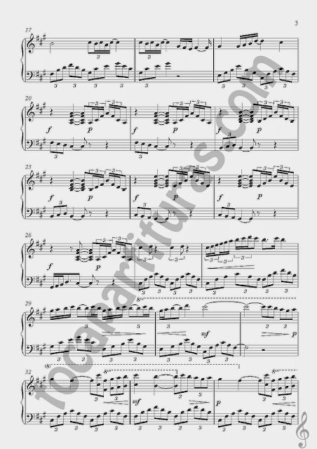 2 Partitura de Piano de Lágrimas de Seda por Piano San. Tears Silk Sheet Music for Piano 