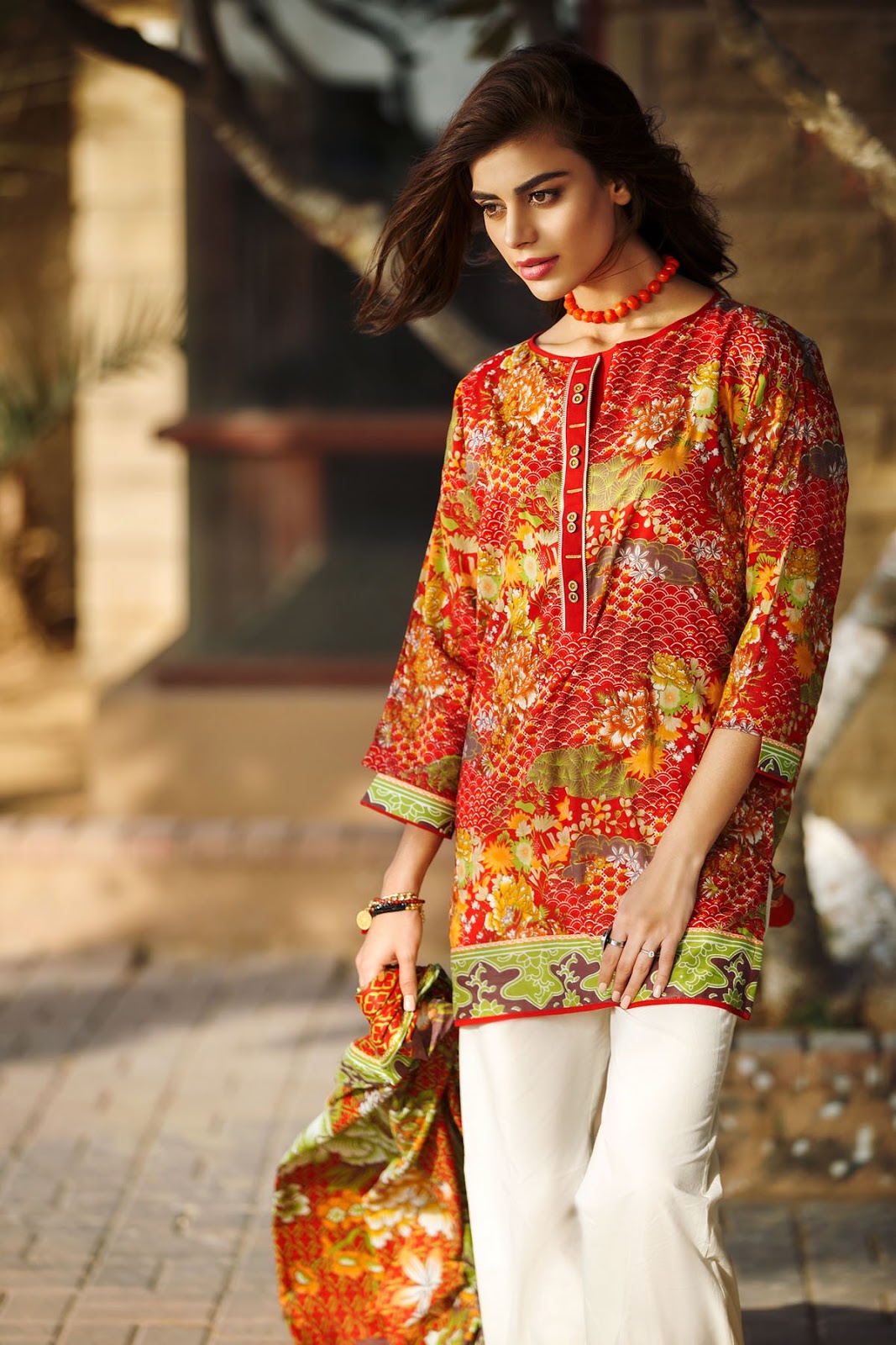 Khaadi 2 PIECE UNSTITCHED Lawn Collection 2016 L16504A RED