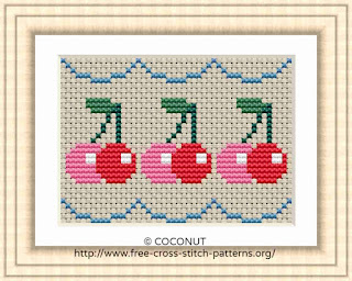 Cherry, Free and easy printable cross stitch pattern