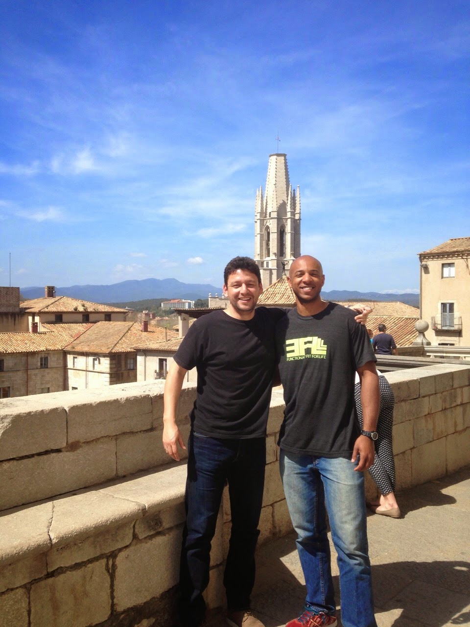 Emilio and I atop the cathedral with St. Felix Church behind