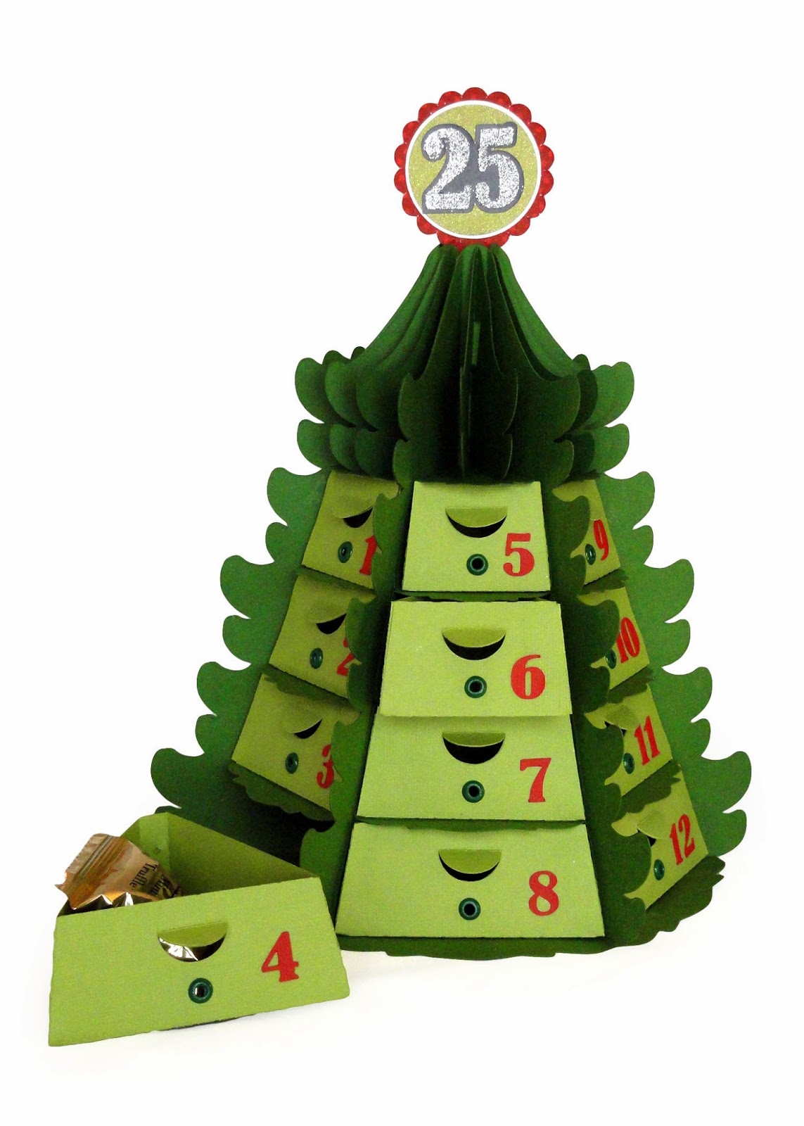 Needles 'n' Knowledge Christmas Countdown Tree Stack Tutorial