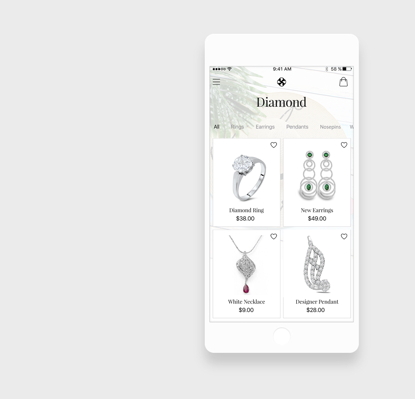 Jewellery App categories Jewellery App categories