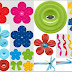 Lazos, Moños, Flores y Botones del Clipart Fiesta de Cumpleaños.