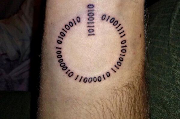 Codigo Binario Botao De Alimentacao De Tatuagem
