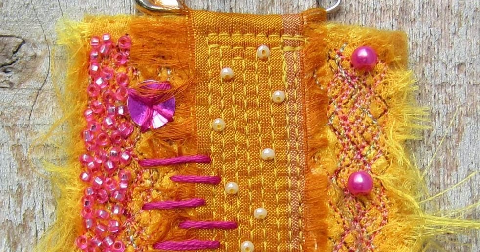 peaceofpi studio Hand Beaded Fabric Brooch