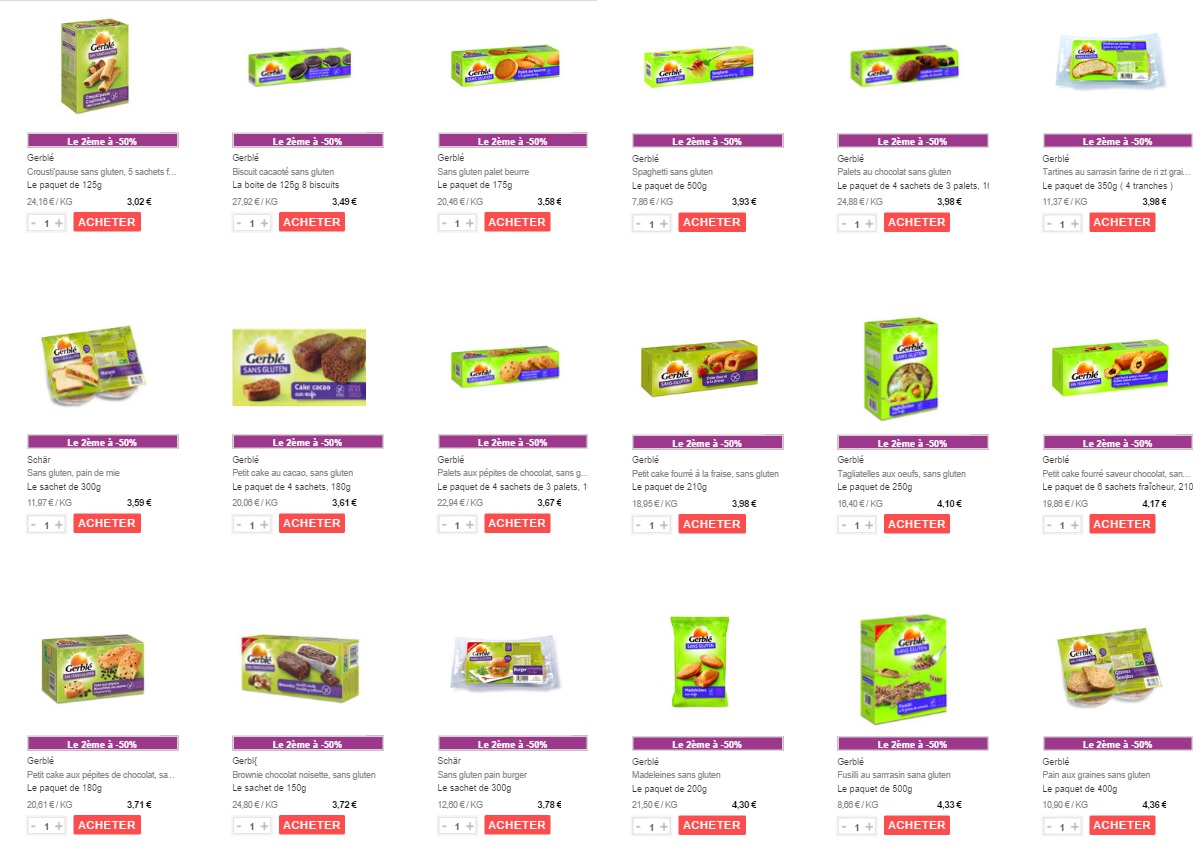 Coupons reduction sans gluten