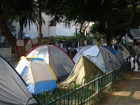 Protest tents on Tel Aviv's Rothschild Boulevard