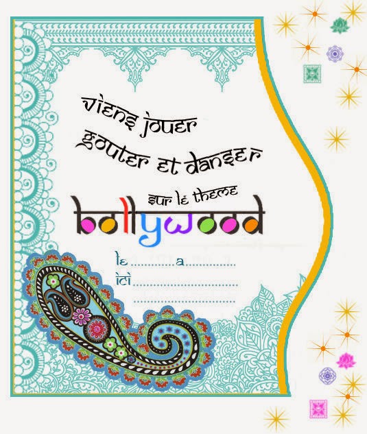 Bollywood: Kit para Imprimir Gratis. Invitación para Imprimir Gratis.