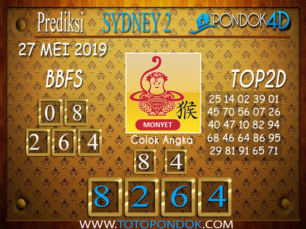 Prediksi Togel SYDNEY 2 PONDOK4D 27 MEI 2019