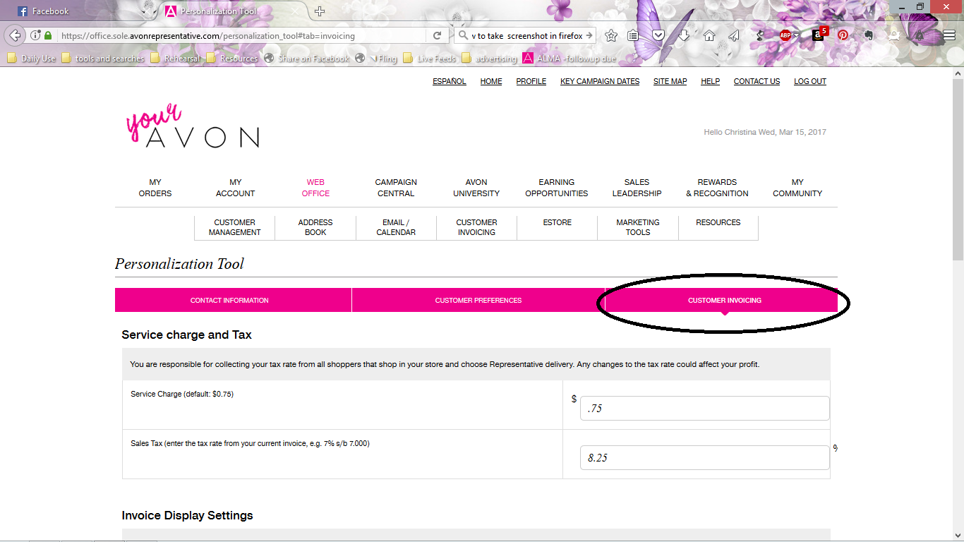 sunrise beauty team how to change sales tax or service charge in avon customer service