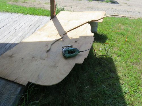 template for an interior brace in a fiberglass trailer