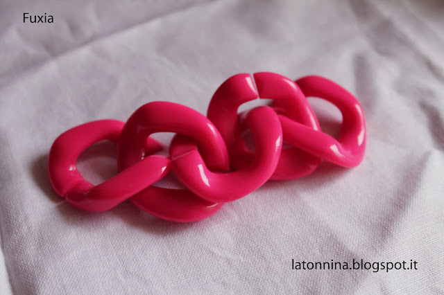 sfumature di rosa - bracciali in maglie di resina