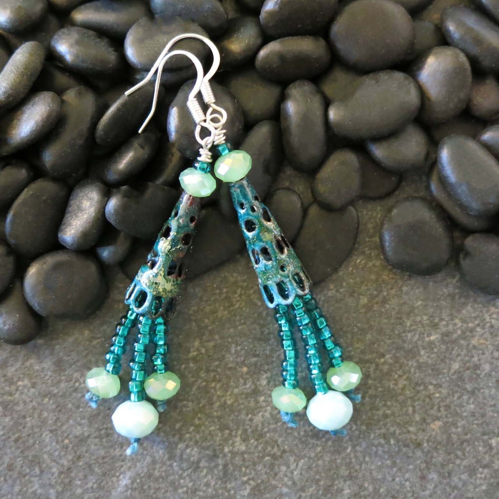 Earrings Everyday Teal Tassels