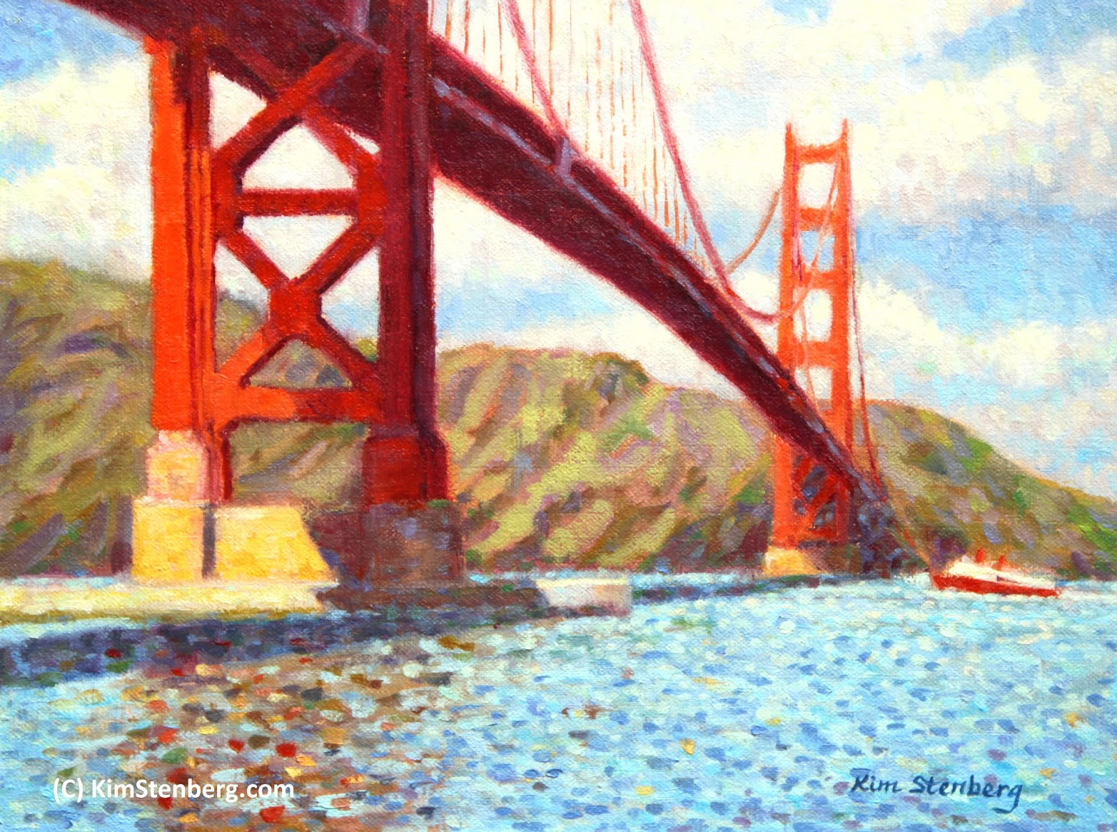 Kim Stenberg S Painting Journal Golden Gate Bridge On Sunny Day Golden Gate Bridge On Sunny Day Oil Linen 9 X 12 Sold