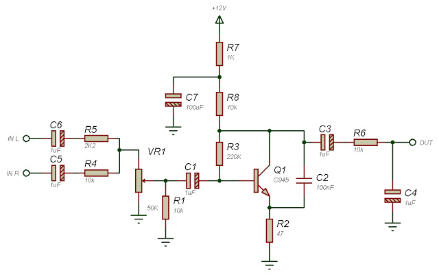 Subwoofer filter using one transistor - Electronic Circuit