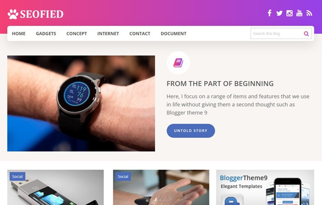 SEOfied Premium Blogger Template