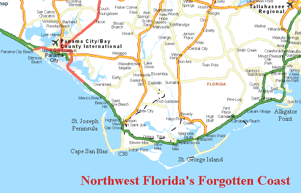 Connee 39 s Vacations Almost to Pensacola - Forgotten Coast Map 