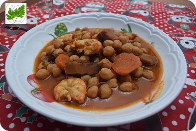 Garbanzos con Langostinos y Níscalos