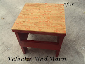 Eclectic Red Barn: Yard Stick Stool Makeover
