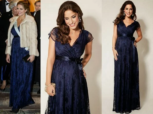 Swedish Princess Madeleine wore Tiffany Rose Lace Dress in blue