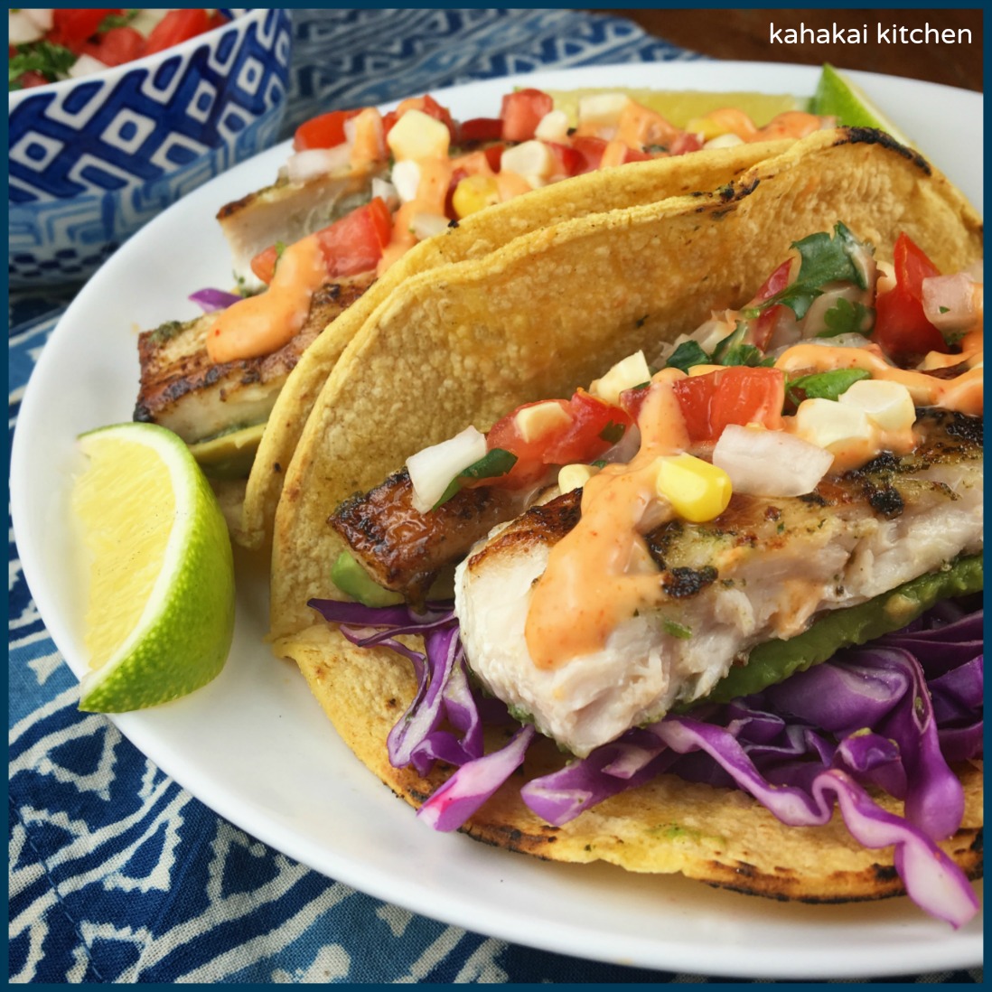 Kahakai Kitchen Curtis Stone's Grilled Mahi Mahi Tacos with Pico de Gallo