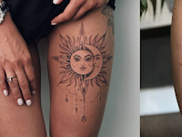 Separate Sun And Moon Tattoo Drawing