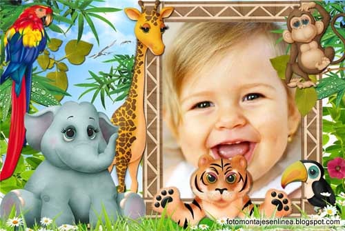 Fotomontajes Online: Marco Infantil de la Selva