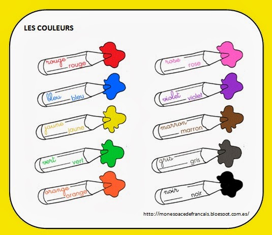 les couleurs en francais