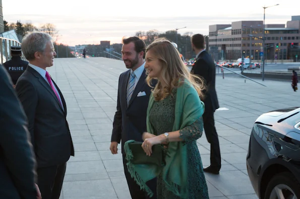 Hereditary Duke Guillaume of Luxembourg and Crown Duchess of Luxembourg Stephanie attended the academic session of the 50th anniversary.
