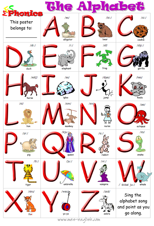 English school The Alphabet phonics