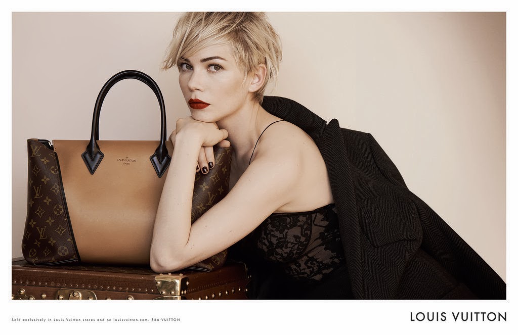 bagfetishperson: Michelle Williams&#39; Louis Vuitton Ad Campaign for W bag