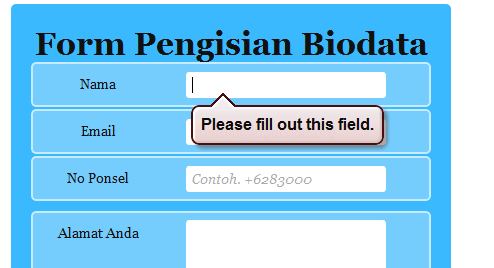 Membuat Form Formulir Biodata dengan CSS 3 dan HTML 5 - Jalan News