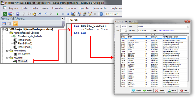 Executando o Formulário no Excel ExcelMax Soluções, Excel