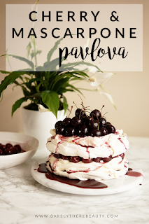 Barely There Beauty Blog Cherry Mascarpone Pavlova Recipe