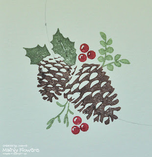 pines poinsettias christmas card