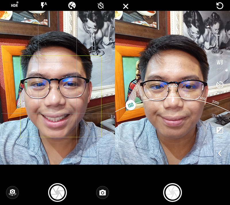 Selfie camera interface
