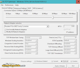 tcp optimizer ottimizzare parametri ip connessione