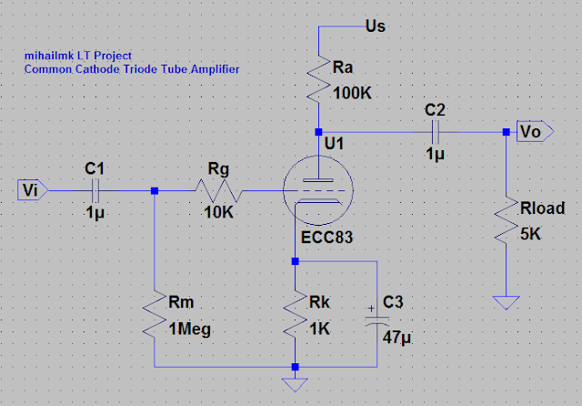 Electro-Magnetic World: Common Cathode Triode Tube Amplifier