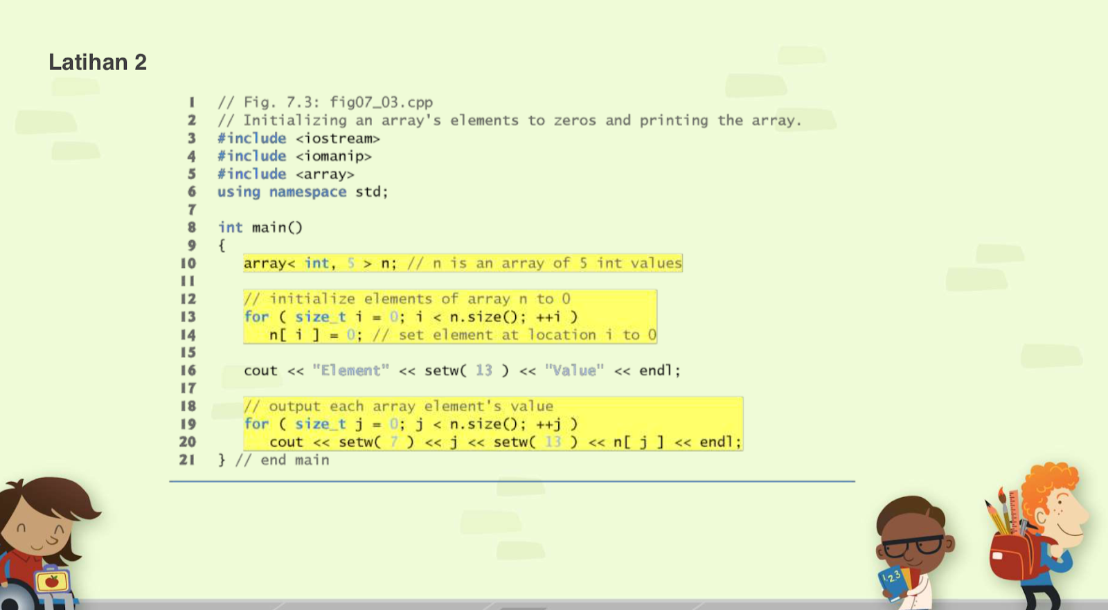 Latihan Array Menggunakan Standart Library Array pada C++