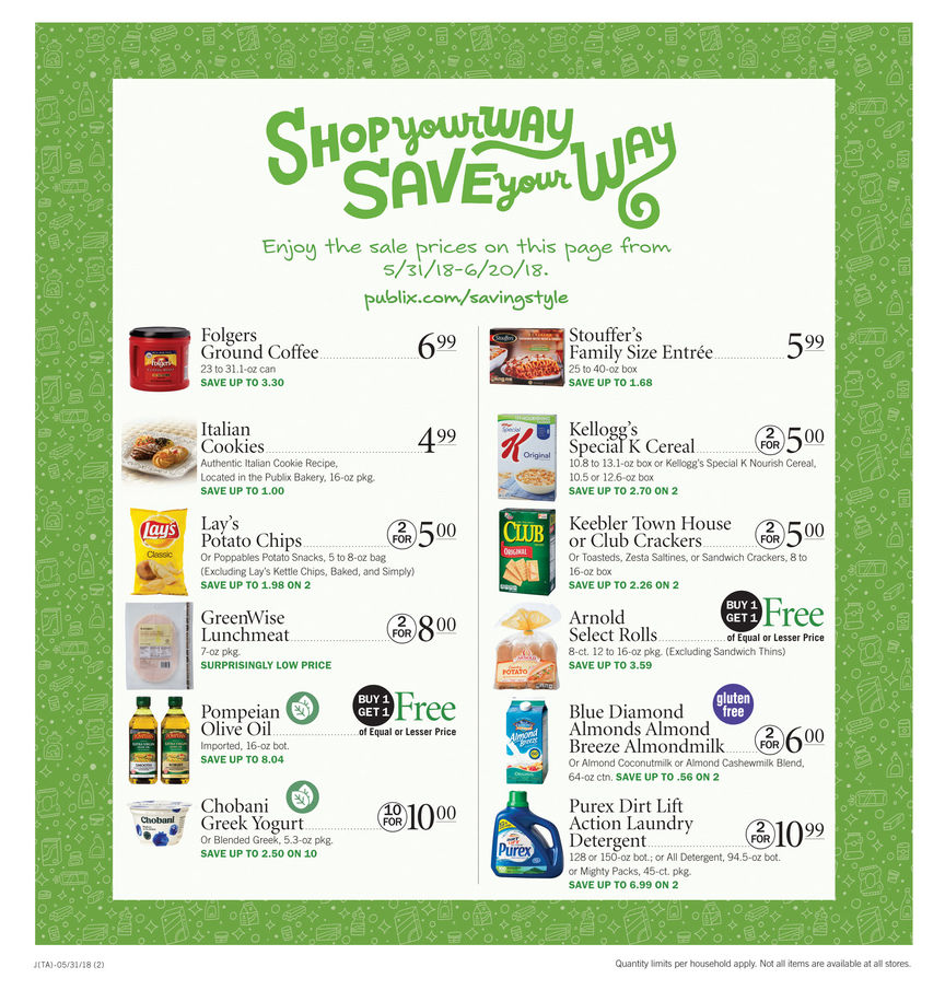 publix weekly ad may 31 june 6 2018 view weekly ad publix weekly sales flyer