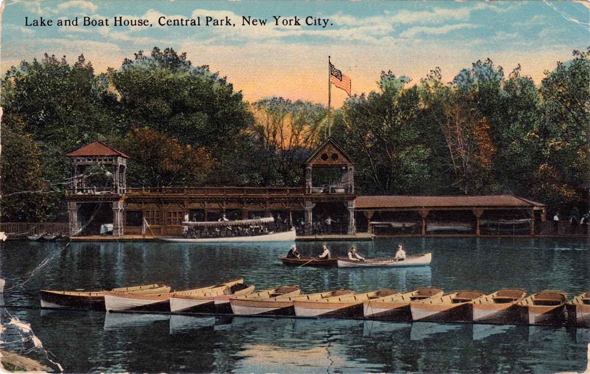 Walk in New York: New York Vintage - Postcard 1913 - Lake and Boat ...