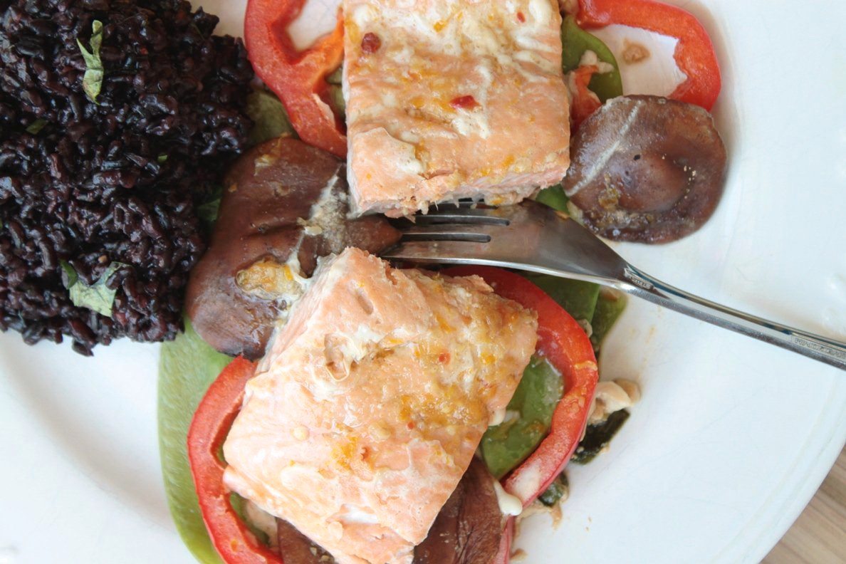 A Teaspoon and A Pinch Asian Salmon with Forbidden Rice