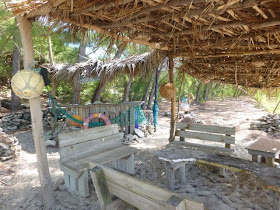 lounge at flip flop beach near georgetown bahamas