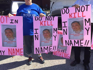 Protesting Escamilla's execution in Huntsville Protesting Escamilla's execution in Huntsville