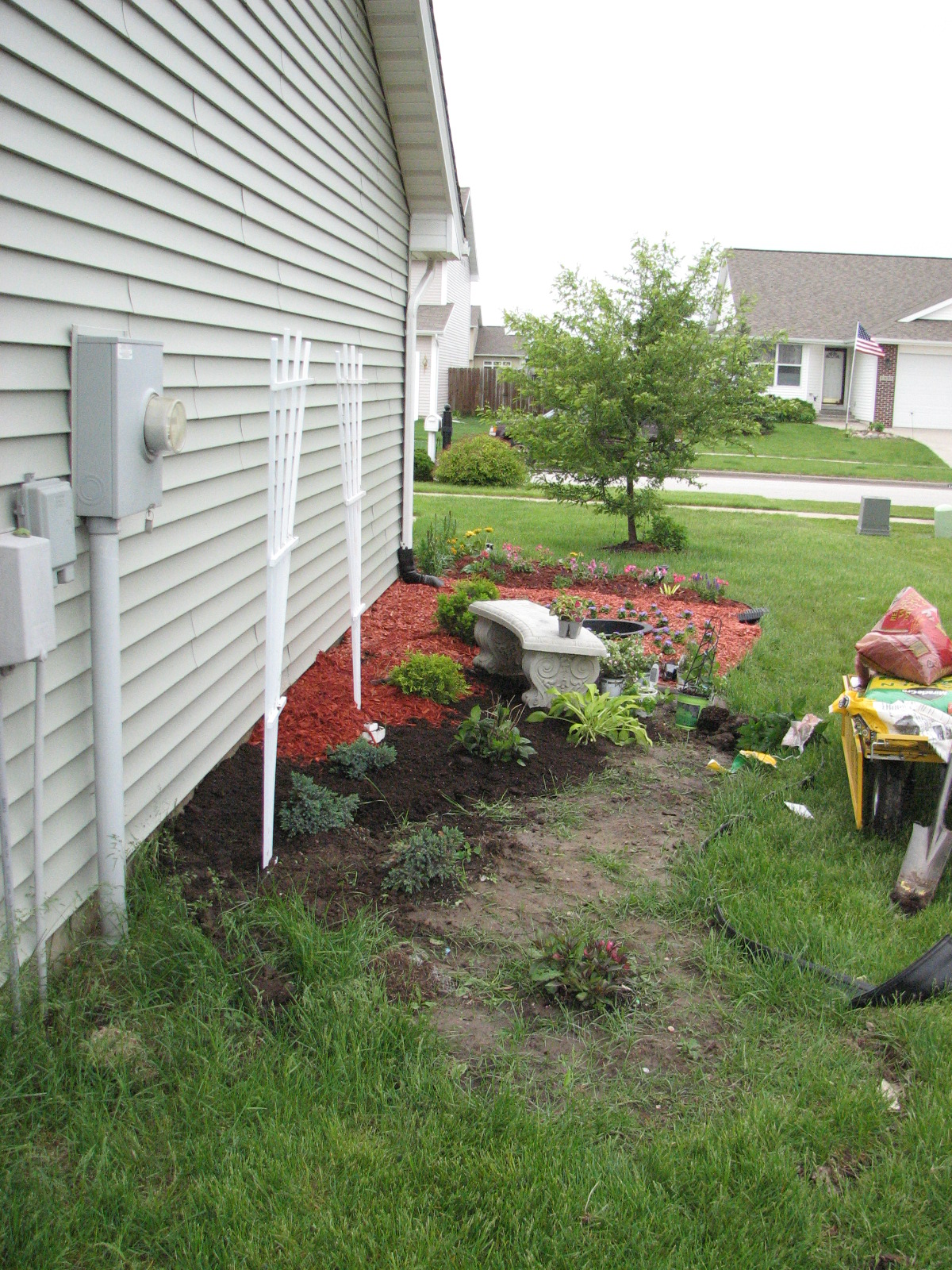 A Rohlk Farm: Landscaping North side of house