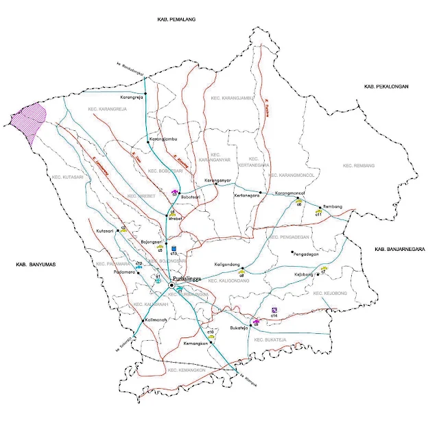 Gambar Peta infrastruktur Kabupaten Purbalingga