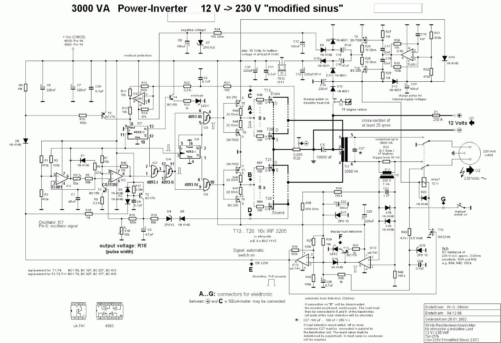 3000W Power Inverter 12V DC to 230V AC | Electronic Schematics